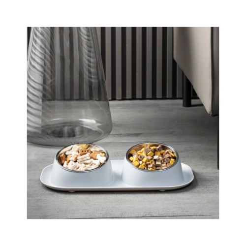 Посуд для котів Lapka Годівниця подвійна на підставці (LPK-25)