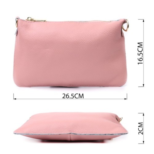 Сумка Vintage Жіноча з двома ременями з натуральної шкіри Рожева (22644)