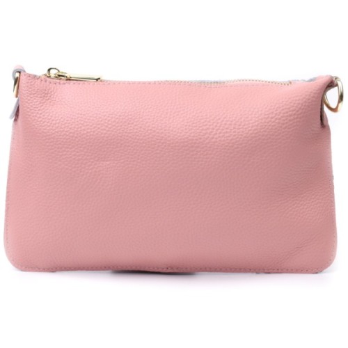 Сумка Vintage Жіноча з двома ременями з натуральної шкіри Рожева (22644)