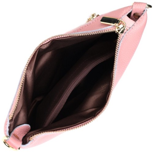 Сумка Vintage Жіноча з двома ременями з натуральної шкіри Рожева (22644)