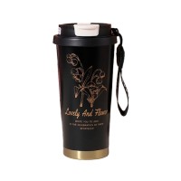 Термокружка Merlion TermCoffee 500 мл з трубочкою, чорна (TermCoffee-500B)