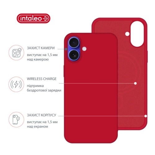 Чохол до мобільного телефона Intaleo SoftShell Apple iPhone 16 Red (1283126609190)