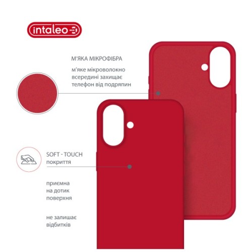 Чохол до мобільного телефона Intaleo SoftShell Apple iPhone 16 Red (1283126609190)