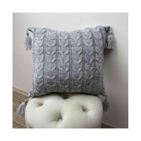 Наволочка Прованс декоративна в'язана Глорiя коси Сiра 45х45 (022015)