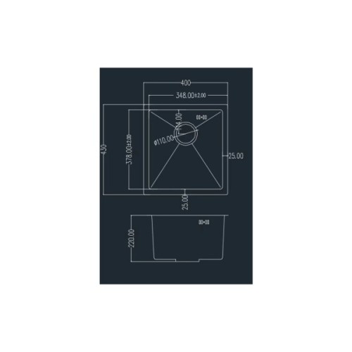 Мийка кухонна GRANADO Under top mini STEEL S304 (GS10304)