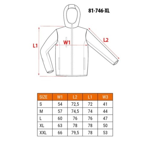 Куртка робоча Neo Tools Basic, XL(54), підвищеної видимості, полиэстер, 240 г/м2, пом (81-746-XL)