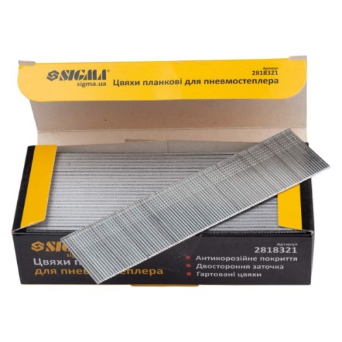 Цвяхи Sigma планкові 32x1.25x1мм для пневмостеплера 5000шт (2818321)