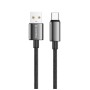 Дата кабель USB 2.0 AM to USB-C 2.0m 3A zinc alloy braided black ColorWay (CW-CBUC099-BK)