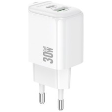 Зарядний пристрій BOROFONE BAS45A 1xUSB-C PD30W + 1xUSB QC3.0 white (6941991113871)