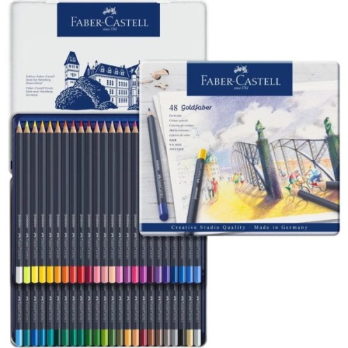 Олівці кольорові Faber-Castell Goldfaber Colour pencil в металевій коробці, 48 кольорів, 114748 (27644)