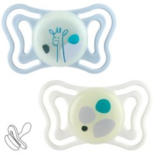 Пустушка Chicco Physio Light силіконова від 2 до 6 місяців 2шт. (люмінесцентна) (71088.41)
