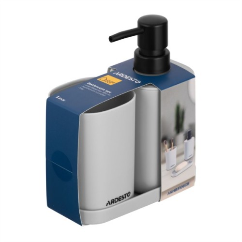 Набір для ванної кімнати Ardesto Vigor 3 предмети Сірий 380 мл (ARHB3106GB)