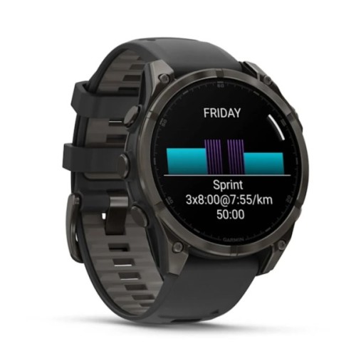 Смарт-годинник Garmin fenix 8 47mm, AMOLED, Saph, CrbnGryTi/Blk, Blk/PebbleGryBnd, GPS (010-02904-21)