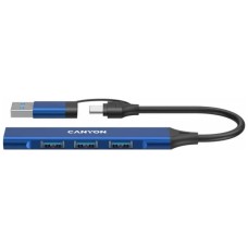 Концентратор Canyon hub DS-02 4in1 USB-A/C Blue (CNS-TDS02BL)