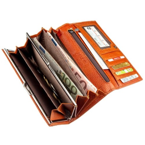 Гаманець Baliya Зі стразом жіночий шкіряний Помаранчевий (18976)