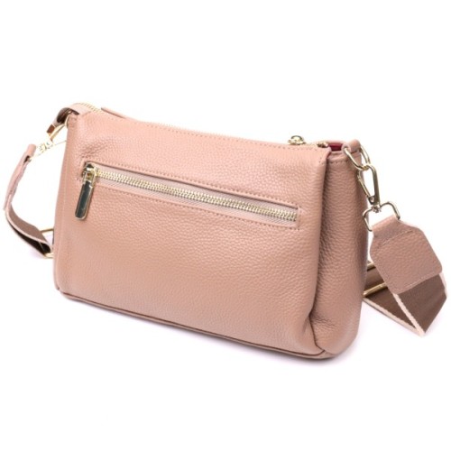 Сумка Vintage Через плече з натуральної шкіри Бежева (22289)