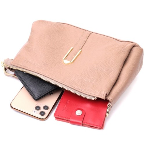 Сумка Vintage Через плече з натуральної шкіри Бежева (22289)