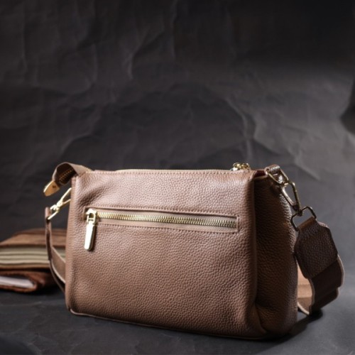 Сумка Vintage Через плече з натуральної шкіри Бежева (22289)