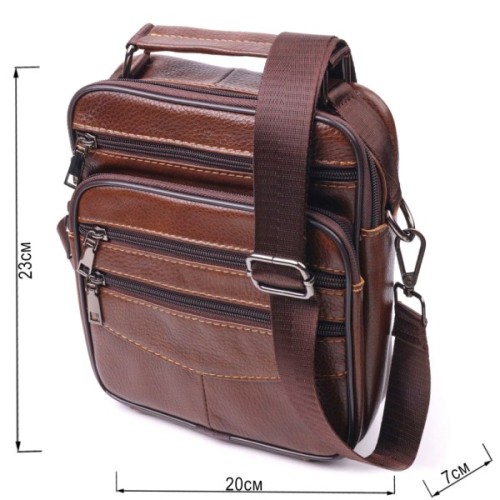 Сумка Vintage Чоловіча з натуральної шкіри Коричнева (21275)