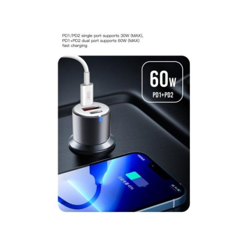 Зарядний пристрій XO CC45 1 USB QC 3.0 + 2 Type-C PD (60W) Black (XO-CC45-BK)