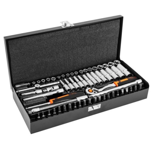 Набір інструментів Neo Tools 63шт, 1/4", CrV, металевий кейс (10-008)