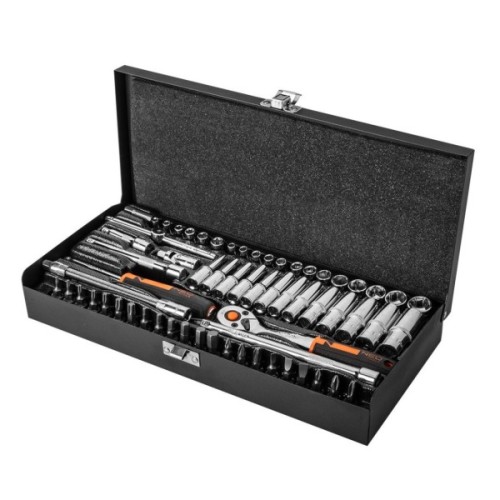 Набір інструментів Neo Tools 63шт, 1/4", CrV, металевий кейс (10-008)