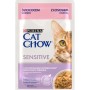 Вологий корм для кішок Purina Cat Chow Sensitive з Лососем та Цукіні в желе 85 г (8445290426574)