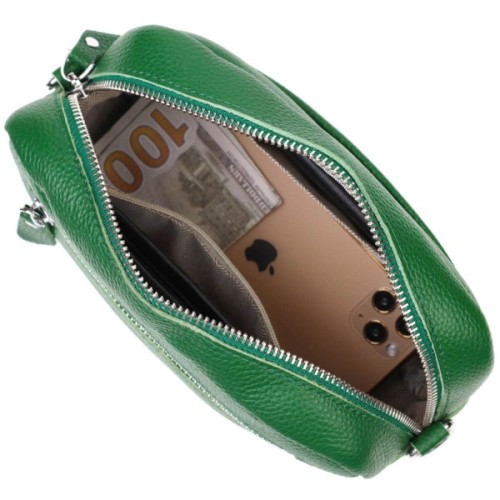 Сумка Vintage Жіноча на плече з натуральної шкіри Зелена (22120)