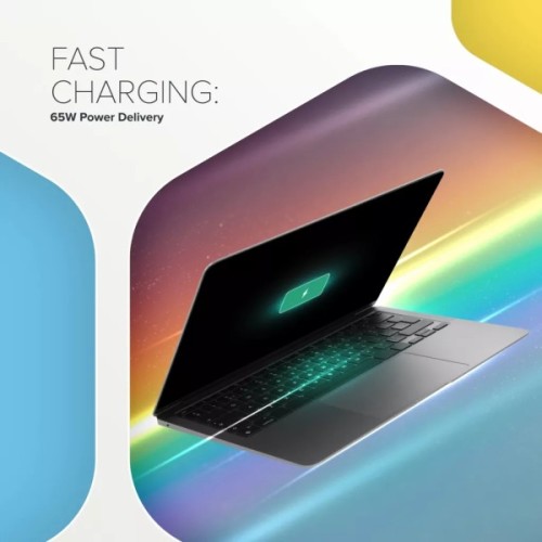 Зарядний пристрій Canyon HEXAGON 65 GaN 65W 2xPD 1xQC EU Black (CND-CHAHEX65B)