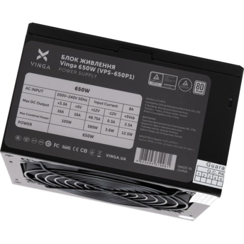Блок живлення Vinga 650W ОЕМ (VPS-650P1)
