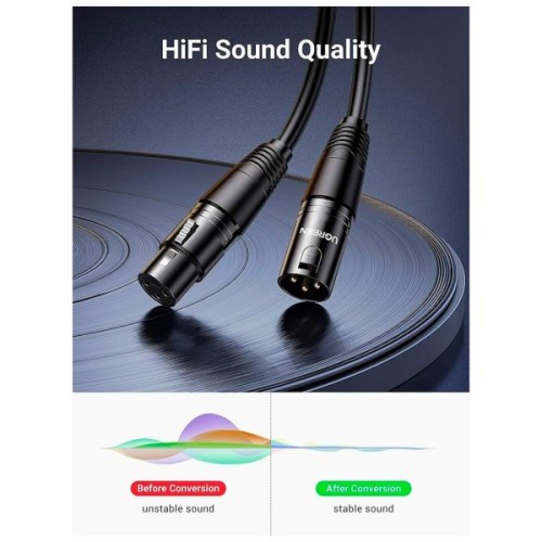 Кабель мультимедійний XLR M to XLR F 5.0m AV130 black Ugreen (20712)