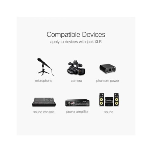 Кабель мультимедійний XLR M to XLR F 5.0m AV130 black Ugreen (20712)