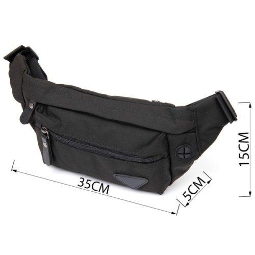 Сумка Vintage Бананка нейлон Чорна (20635)