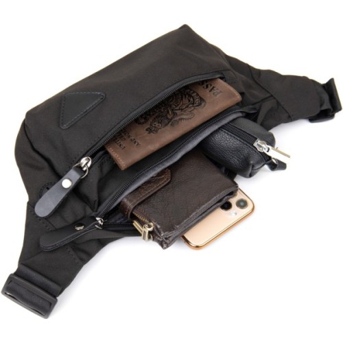 Сумка Vintage Бананка нейлон Чорна (20635)