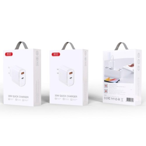 Зарядний пристрій XO 1xUSB-C PD30W + 1xUSB QC3.0 (XO-QC16)