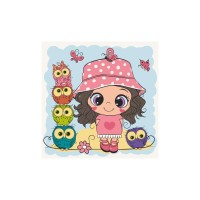 Картина по номерам ArtCraft Лялечка з совенятами 30х30 см (15563-AC)