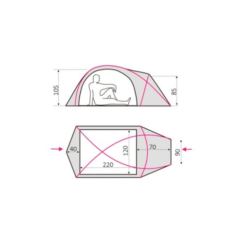 Намет Terra Incognita Ksena 2 Lite світло-зелений (4823081506232)