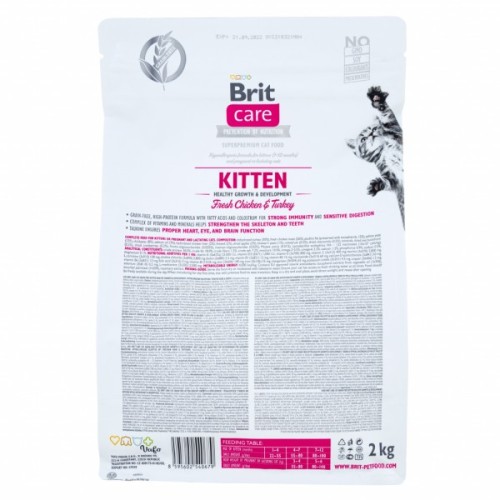 Сухий корм для кішок Brit Care Cat GF Kitten HGrowth and Development 2 кг (8595602540679)