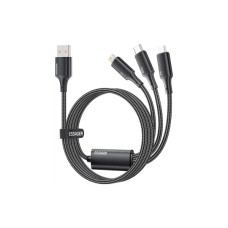Дата кабель USB 2.0 AM to Lightning + Micro 5P + USB-C 1.2m 100W Essager (EXCMTL-JJ01-P)