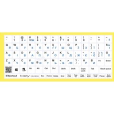 Наклейка на клавіатуру BestKey непрозора біла основа, 76, синій (BKU13WHI_BLU)