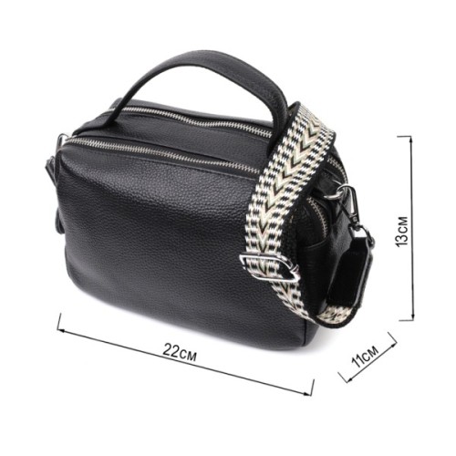 Сумка Vintage З натуральної шкіри Чорна (22343)