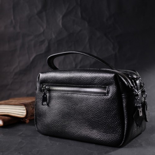 Сумка Vintage З натуральної шкіри Чорна (22343)