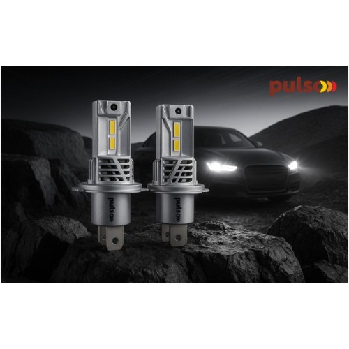 Автолампа PULSO LED-chips 7535/9-18v/2x28w/6000Lm/6500K (M6-H4)