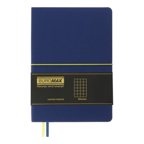 Книга записна Buromax Unique 96 аркушів А5 у клітинку синій (BM.295107-02)