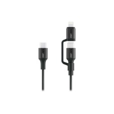 Дата кабель USB-C to USB-C + Lightning black Promate (powerlink-cci.black)