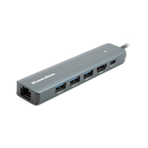 Концентратор Blueendless USB-C 6-in-1 3xUSB 3.0 + HDMI + RJ45 + USB-C PD100W (CA913909)