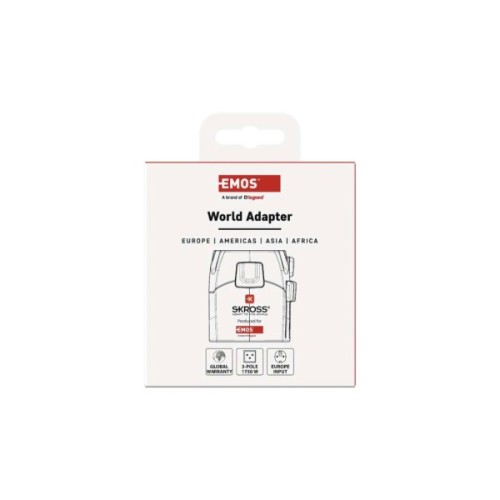 Перехідник Travel Adapter EU to US,AS,AUS,NZ,CN,AF,ME,GB,CH,IT,HK,INr EMOS (P0056N)