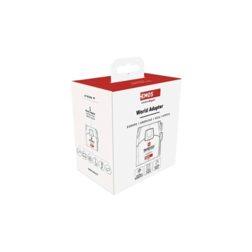 Перехідник Travel Adapter EU to US,AS,AUS,NZ,CN,AF,ME,GB,CH,IT,HK,INr EMOS (P0056N)