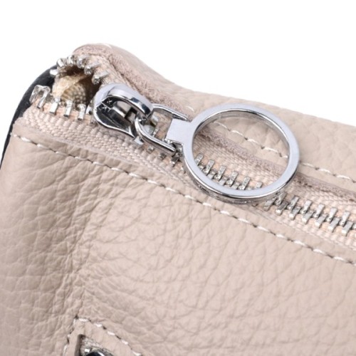 Сумка Vintage Жіноча з вишивкою на лицьовій стороні з натуральної шкіри Бежева (22625)