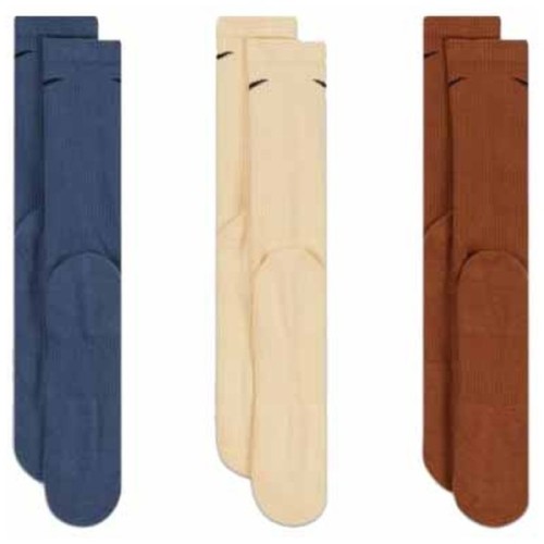 Шкарпетки Nike U NK EVERYDAY PLUS CUSH CREW SX6888-962 38-42 3 пари Синій/Коричневий/Бежевий (196153840768)